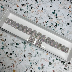 Bling press on nails| short square press on nails |  rhinestones press ons | square press on nails | rainbow bling nails | short nails