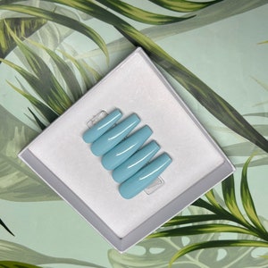 Baby Blue XL Coffin Press On Nails