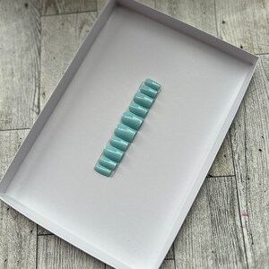 Pastel Blue Square Press On Nails: Short Reusable False Nails
