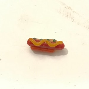 Mini glass hotdog pillar, terp slurper pill, sculpture, 18mm
