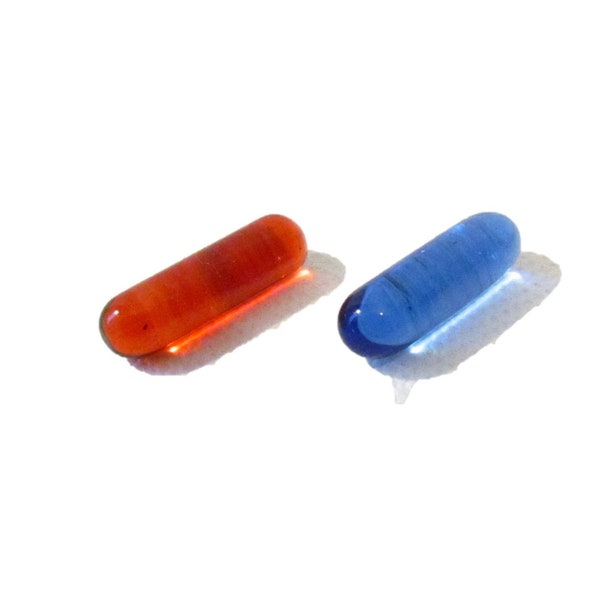 Red pill or blue pill terp slurper pillar, borosilicate glass sculpture