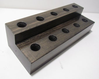 Two tier banger bowl stem cap glass joint marble storage display stand holder, 10 hole, 10mm, 14mm, or 18mm