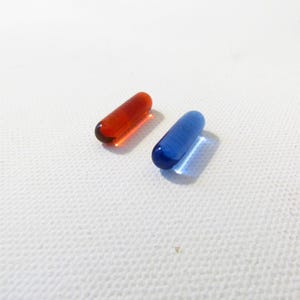 Red or Blue pill, terp slurper pillar, borosilicate glass sculpture, replica, 6mm X 18mm, 9mm X 27mm