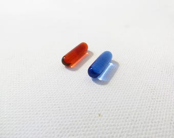 Red or Blue pill, terp slurper pillar, borosilicate glass sculpture, replica, 6mm X 18mm, 9mm X 27mm