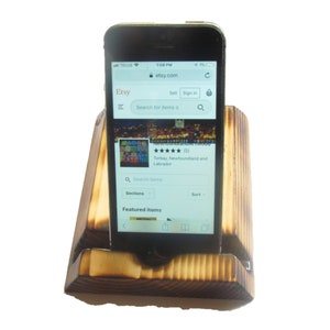 Wooden iphone stand, smartphone holder, tablet display, customizable