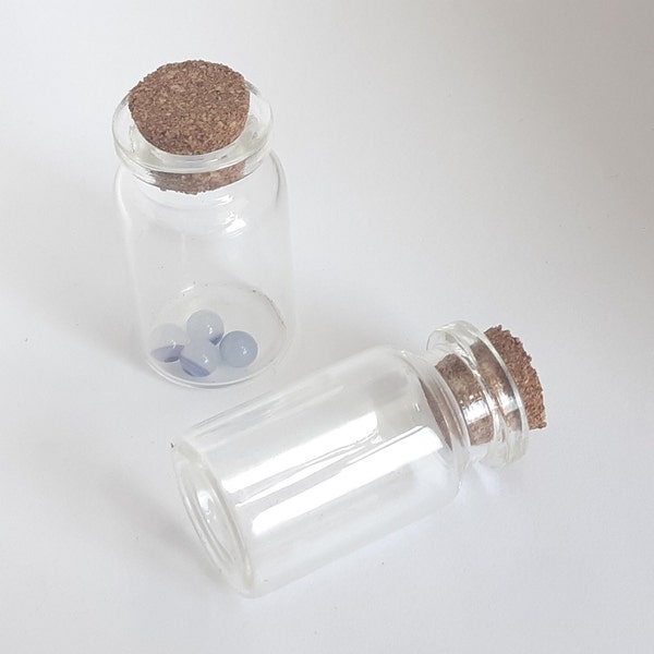 Glass vile with cork stopper terp pearl bead storage holder for display organization