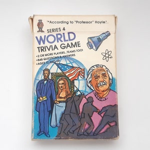 Vintage Trivia Kartenspiel Professor Hoyle Pocket Trivia Series 4: World Trivia Game 1984 1980er Jahre