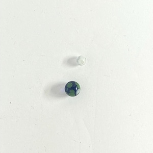 Earth & moon glass terp pearls, miniature marble, borosilicate glass sculpture
