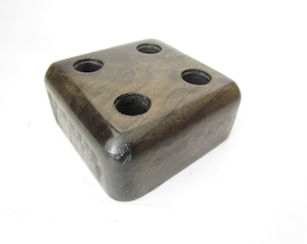 Banger bud bowl banger cap glass joint valve marble storage display stand holder, 4 holes, 10mm, 14mm, or 18mm