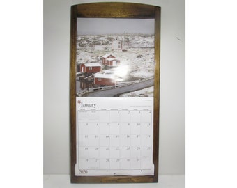 Front loading Calendar holder Solid wood frame