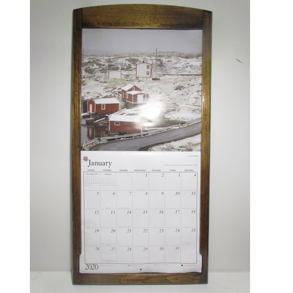 Front loading Calendar holder Solid wood frame