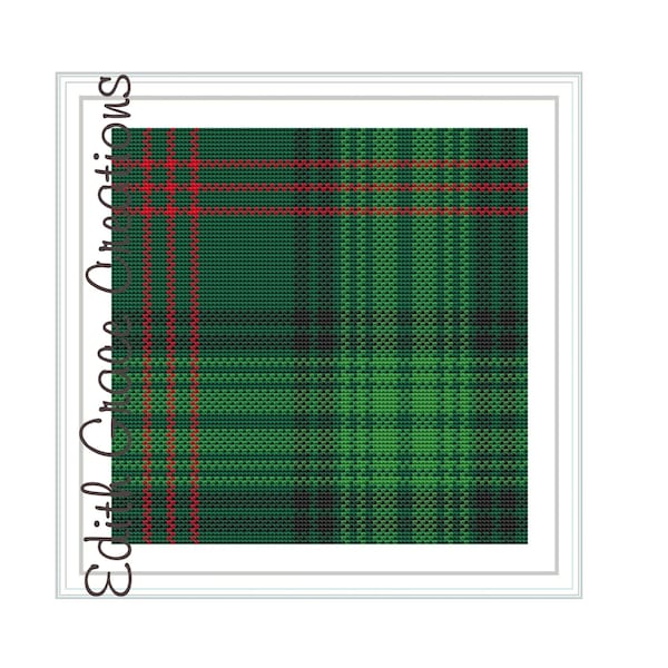 Ross Hunting Modern Tartan Cross Stitch Patroon, Schotse Tartan, Schotland, Schotse Plaid, Borduurontwerp, Schots erfstuk, Decor van het huis