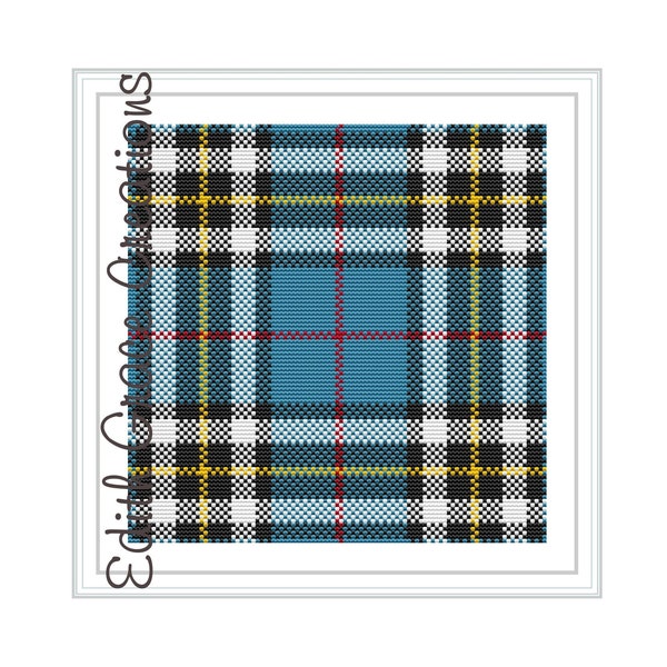 Thomson Blue Modern Tartan Cross Stitch Patroon, Schotse Tartan, Plaid Cross Stitch, Schotland, Zelfgemaakt Cadeau, Home Decor, Schots Heirloom