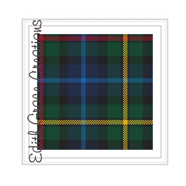 Smith Modern Tartan Cross Stitch Pattern, Scottish Tartan, Scottish Plaid, Home Decor, Scottish Heirloom, Embroidery Design