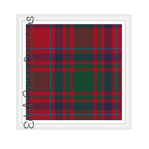 MacLintock Modern Tartan Cross Stitch Patroon, Schotse Tartan, Schotse Plaid, Home Decor, Schots Heirloom, Borduurontwerp