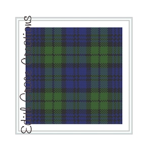 Campbell Modern Tartan / Black Watch Tartan Cross Stitch Patroon, Decor van het huis, Schots erfstuk, Schotse Tartan, Schotland, Schotse Plaid