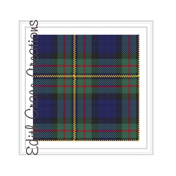 MacLaren Modern Tartan Cross Stitch Pattern, Housewarming Gift, Home Decor, Scottish Tartan, Plaid Pattern, Scottish Embroidery, Sampler