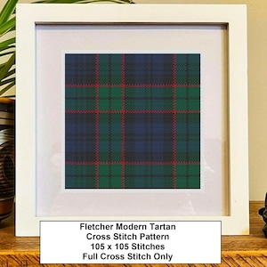 Fletcher Modern Tartan Cross Stitch Pattern: Scottish Gifts (Digital Download)