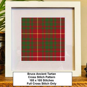 Bruce Ancient Tartan Cross Stitch Pattern: Scottish Gifts (Digital Download)