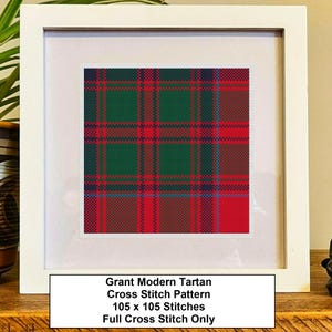 グラント・モダン・タータン・クロスステッチ・パターン：スコットランドの贈り物（デジタルダウンロード）