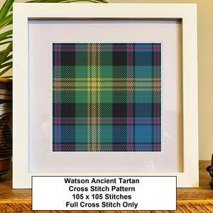 Watson Ancient Tartan Cross Stitch Pattern: Scottish Gifts (Digital Download)
