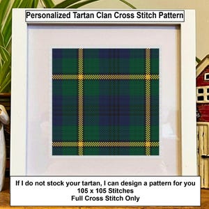 Personalisiertes Kreuzstichmuster des Tartan Clans (PDF)