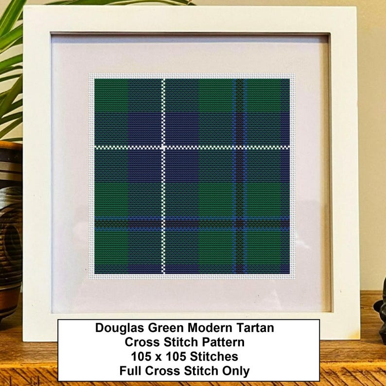 Douglas Green Tartan Cross Stitch Pattern: Scottish Gifts (digital ...