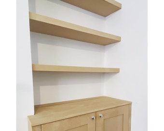 Tailored MDF Box floating shelves for your Modern Alcove Project