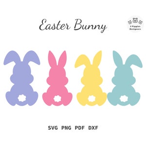 Easter Bunny SVG • Rabbit Cut file Cricut dxf Silhouette pdf Print png Sublimation Instant Download