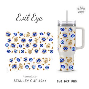 イーヴィルアイ 40オンス スタンレー • ハムサハンド ノーホールラップ ファイル svg クリカット png 昇華 dxf シルエット ターキッシュアイ 天体カップ