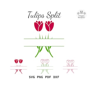 Tullip Split SVG • Blume wickeln Datei für Cricut Silhouette Instant Download Schnittdatei Sublimation