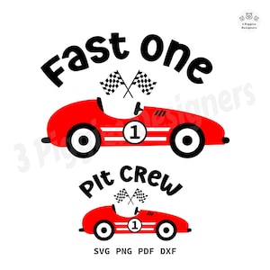 Fast One Birthday Race Car SVG: Pit Crew Design (Digital Download)