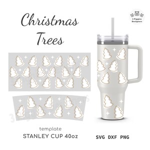 Kerstbomen 40oz Stanley No Hole Xmas Quencher • Santa Claus Time Wrap-bestand svg-bestand knippen voor Cricut Silhouette Instant Download