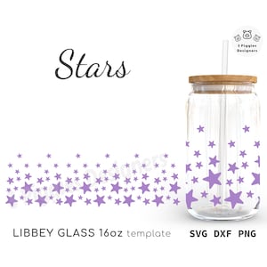 Sterren Libbey 16oz • Sterren Svg Png Dxf-bestand downloaden, sterrenbestand Cricut silhouet