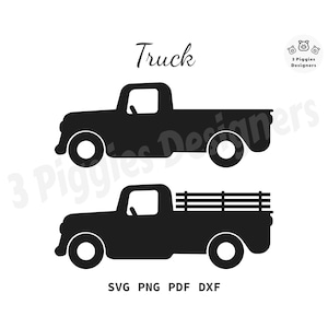 Farm Truck SVG • Vintage Truck for Cricut png Sublimation dxf Silhouette pdf for Print Instant clip art Download Cut file