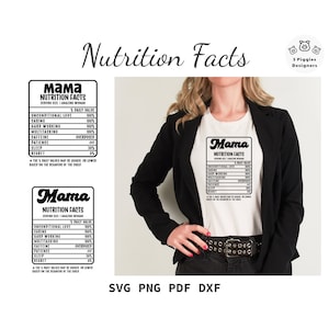 SVG de la valeur nutritive de maman • Téléchargement du fichier de découpe de la valeur nutritive de maman pour la silhouette Cricut