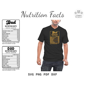 Valeur nutritive papa SVG • Valeur nutritive papa, téléchargement du fichier de découpe père pour Cricut Silhouette png dxf