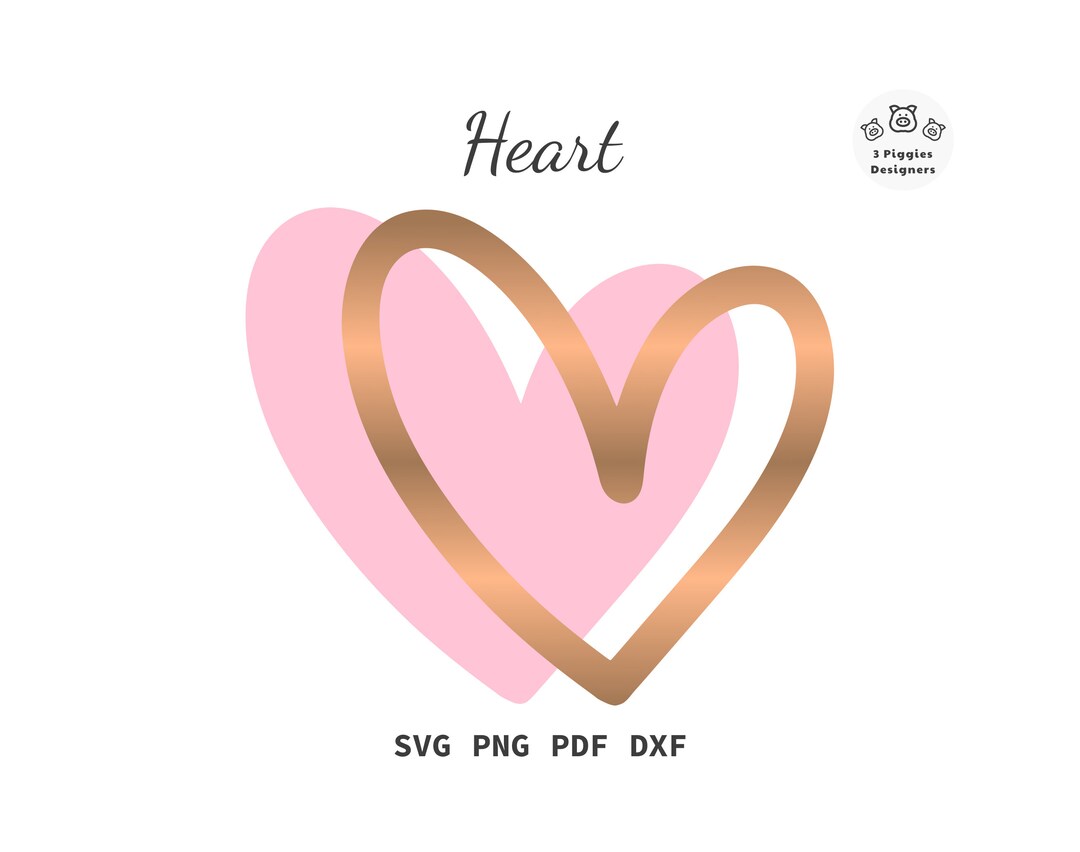 Heart SVG: Valentine's Day Cut File for Cricut, Silhouette (digital ...