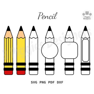 Bleistift SVG • Schule Png dxf Silhouette und Cricut Instant Vektor Lehrer Zubehör Back to School Schneidedateien Instant Download