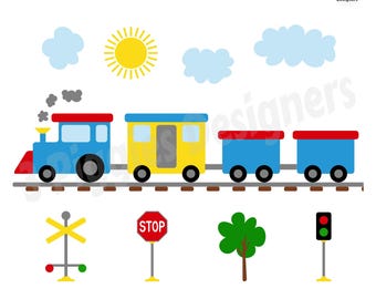 Train Set SVG • Bundle Steam Trains Tracks, Transportation Pdf and Png Instant Download