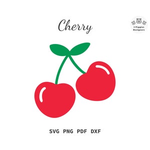 Cherry SVG • Fruit png voor sublimatie pdf print dxf silhouet Cricut. Directe download