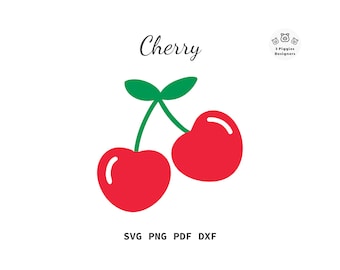Cherry SVG • Fruit png for Sublimation pdf print dxf Silhouette Cricut. Instant Download