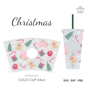 Emballage de coupe froide de Noël SVG : design des fêtes (téléchargement numérique)