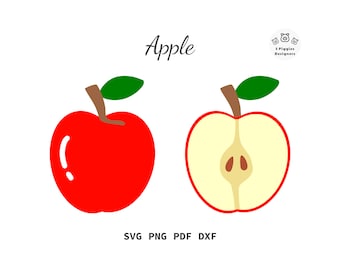 Apple SVG • Descarga instantánea png dxf pdf para archivo de corte Cricut Silhouette Tropical Fruit