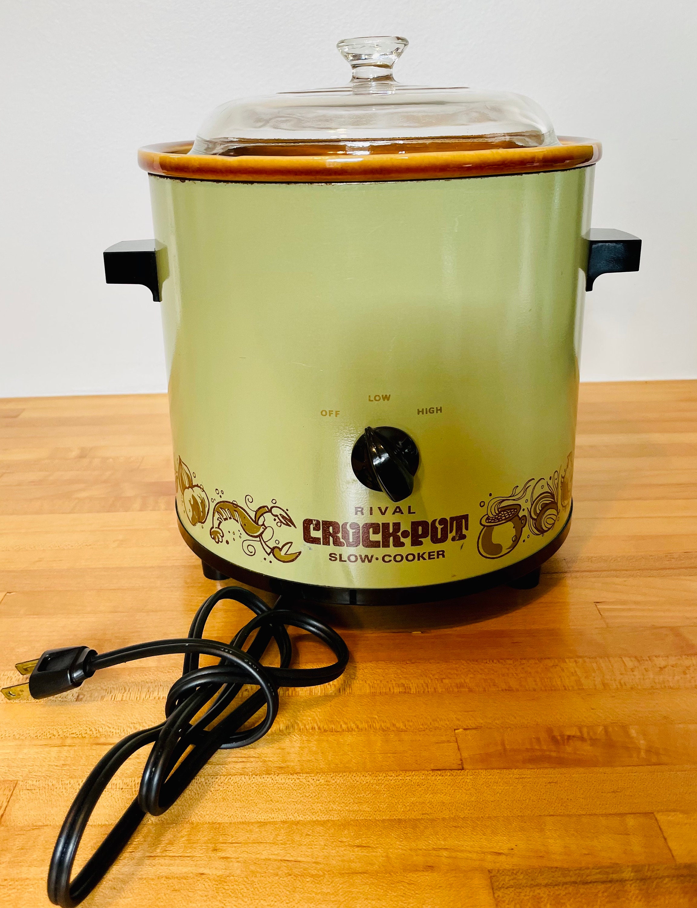 Vintage Rival Crock Pot Slow Cooker 3.5 qt Avocado Green Model