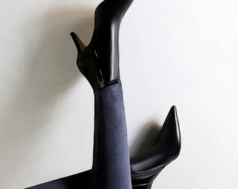 Leather Boots High-Heeled Boots Keep Pointed Toe Stiletto High Heels Ankle Boots