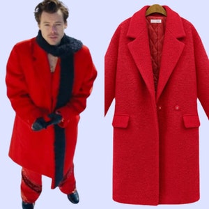 Harry Styles "As it Was" Woolen Red Coat | Concert Outfit | Harry Costume | Love On Tour | Harry House Merch | Sign of The Times | Fine Line