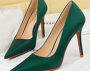 BIGTREE Schuhe Grüne High Heels Damen