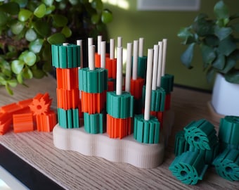 3D Four in a row Game - Plant Edition - PLA Bioplastic & Bamboo