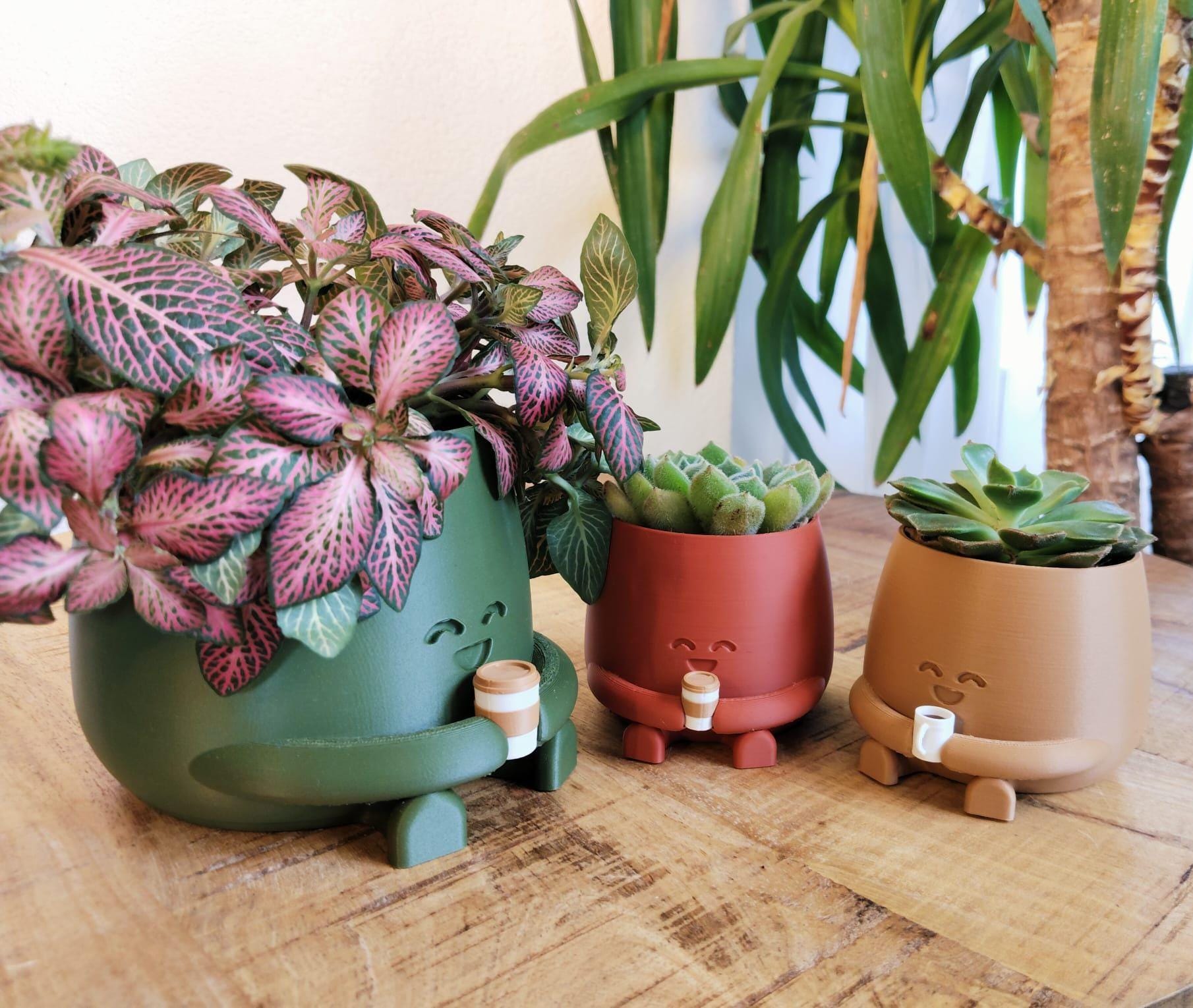 PEUTIER Vasi per Piante Divertenti, Novità Fioriera Divertente Resina Vasi da Fiori Fioriere Divertenti Fioriera Vasi per Piante Grasse per Interni Esterni Casa Soggiorno Decorazione (Grigio